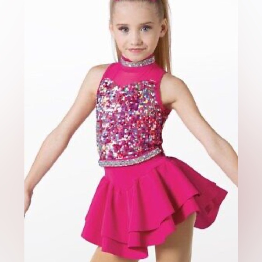 Dance Costume Child Pink Weissman 14160 Jazz Sequin Size MC